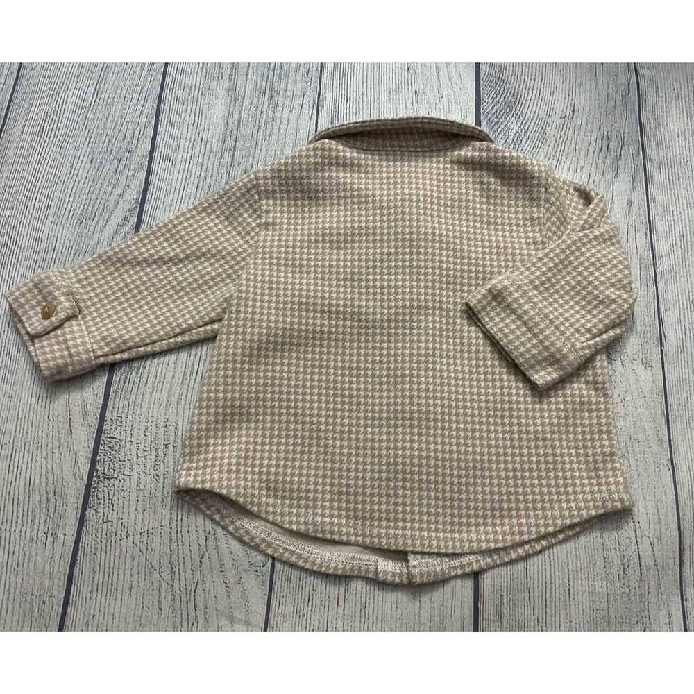 Janie & Jack Tan Houndstooth Baby Boy Shirt & Pants Clothes Set, Size 3-6 months - Picture 4 of 7
